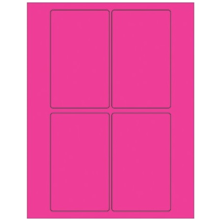 Bsc Preferred 3 x 5'' Fluorescent Pink Rectangle Laser Labels, 400PK BUY00024005